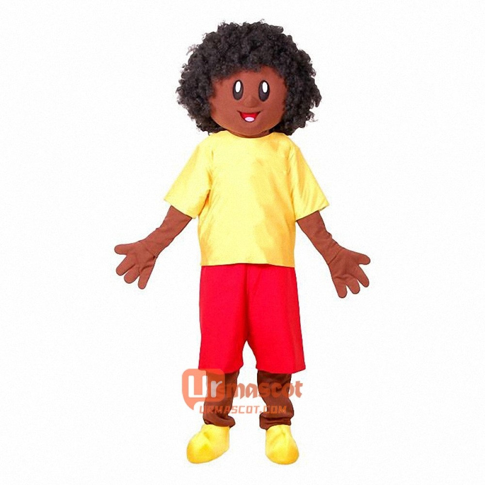 Afro Boy Mascot Costume Cosplay Outfits