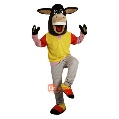 Athletic Sport Donkey Cartoon Mascot Costume Plush with Mask