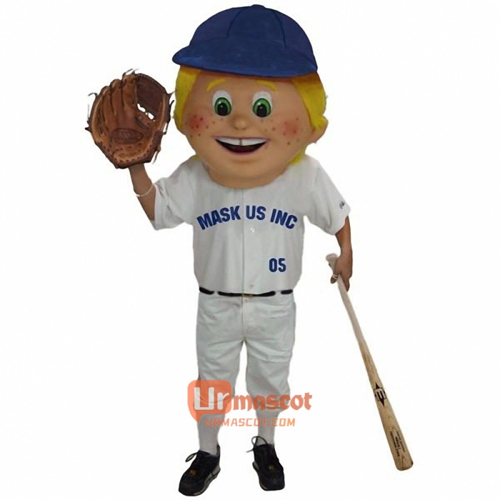 Baseball Kid MascotCartoon Head Only