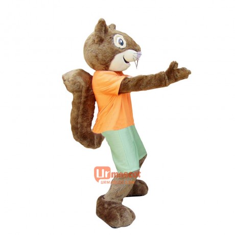 Beach Squirrel Cartoon Mascot Costume Plush with Mask