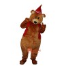 Bear Brown Cartoon Mascot Costume Plush with Mask