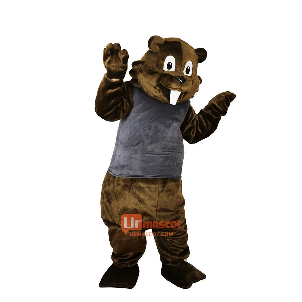 Beaver Gopher Cartoon Mascot Costume Plush with Mask