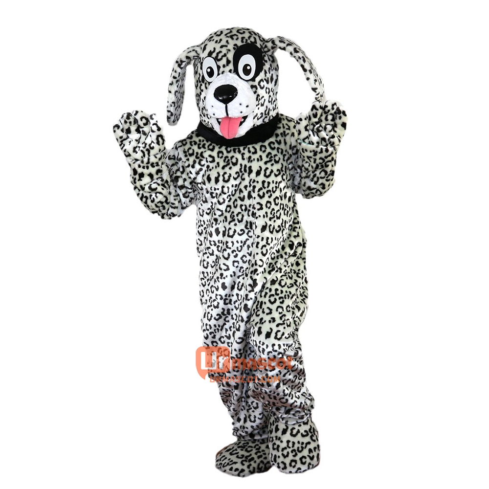 Black and White Dalmatian Dog Cartoon Mascot Costume Plush with Mask