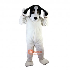 Black and White Dog Cartoon Mascot Costume Plush with Mask
