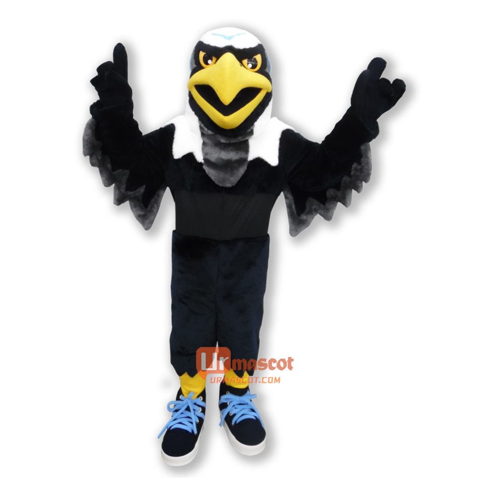 Black Domineering Valor Eagle Cartoon Mascot Costume