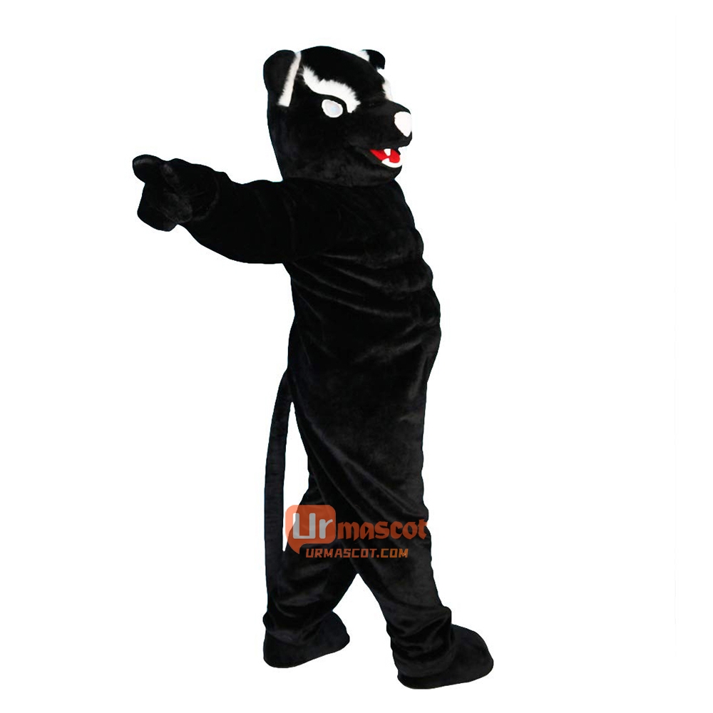Black Leopard Panther Cartoon Mascot Costume Plush with Mask