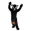 Black Leopard Panther Cartoon Mascot Costume Plush with Mask