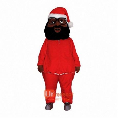 Black Santa Mascot Costume Cosplay Outfits