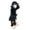 Black Short-Haired Eagle Cartoon Mascot Costume Plush with Mask