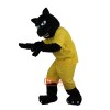 Black Sport Leopard Panther Cartoon Mascot Costume Plush with Mask