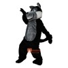 Black Wolf Cartoon Animal Cartoon Mascot Costume Plush with Mask