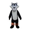 Black Wolf Mascot Cartoon Costume