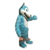 Blue big mouth Wolf Cartoon Mascot Costume Plush with Mask