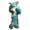 Blue big mouth Wolf Cartoon Mascot Costume Plush with Mask