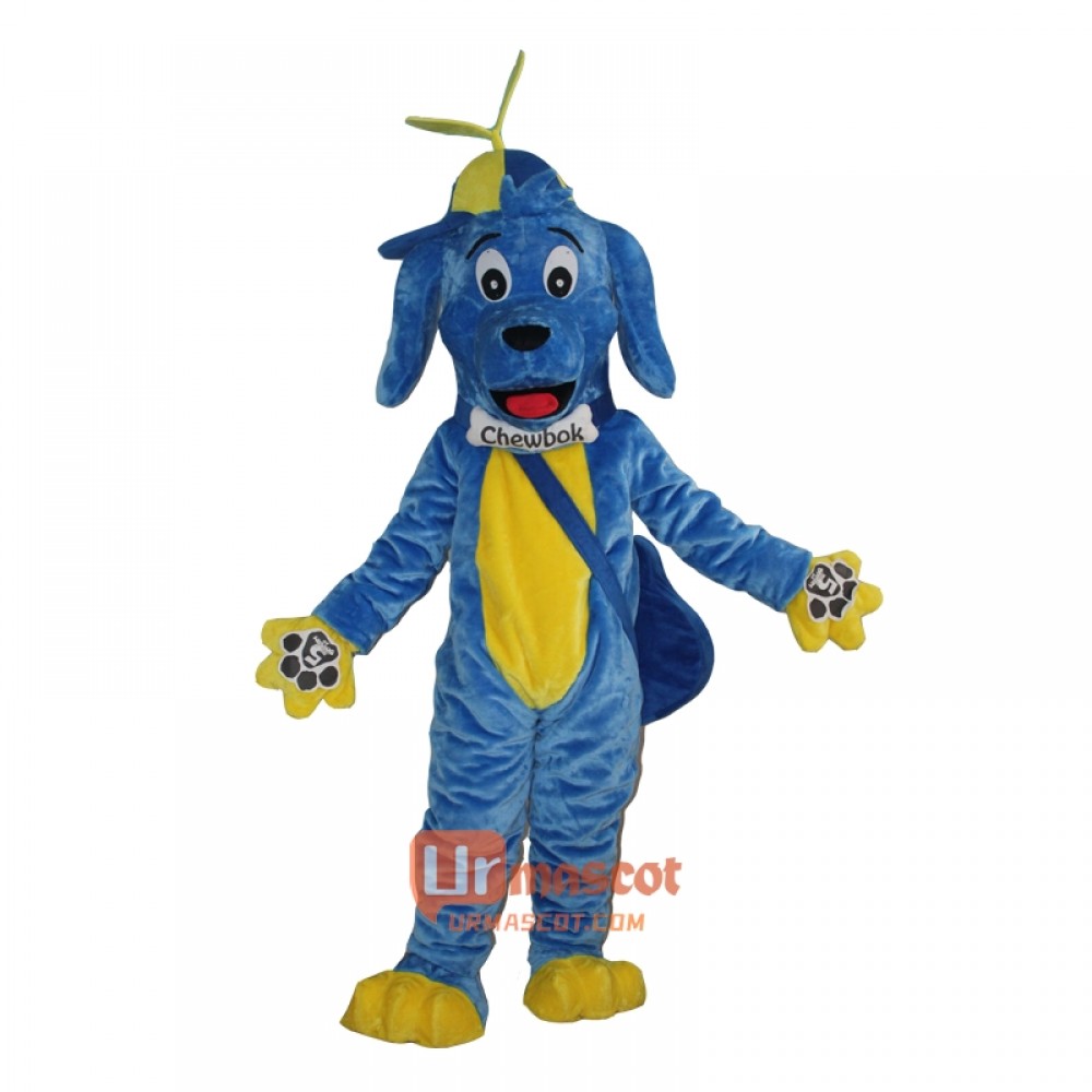 Blue Dog Mascot Cartoon Costume