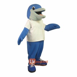 Blue Dolphin Custom Cartoon Mascot Costume