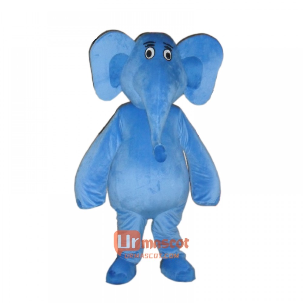 Blue Elephant Mascot Cartoon Costume