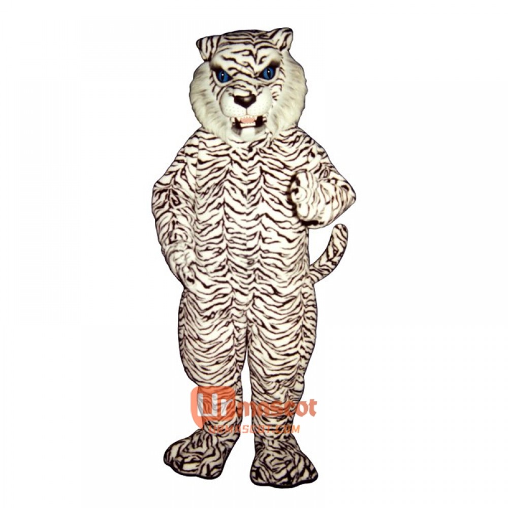 Blue Eyed White Tiger Cartoon Costume Mascot