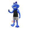 Blue Frog Cartoon Mascot Costume