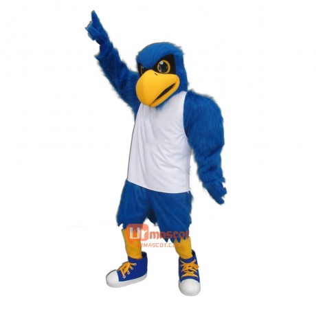 Blue Handsome Falcon Cartoon Mascot Costume