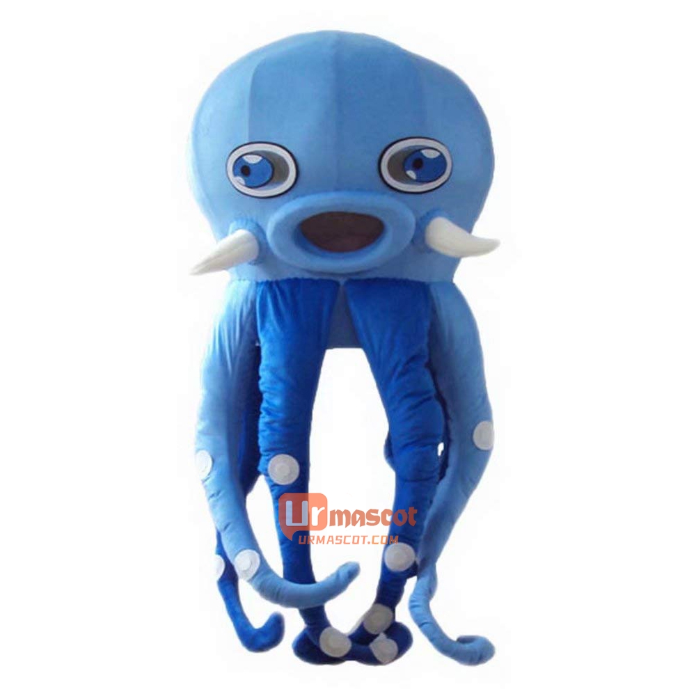 Blue Octopus Cartoon Mascot Costume Plush with Mask