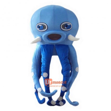 Blue Octopus Cartoon Mascot Costume Plush with Mask