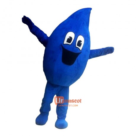 Blue Water Droplets Cartoon Mascot Costume Plush with Mask