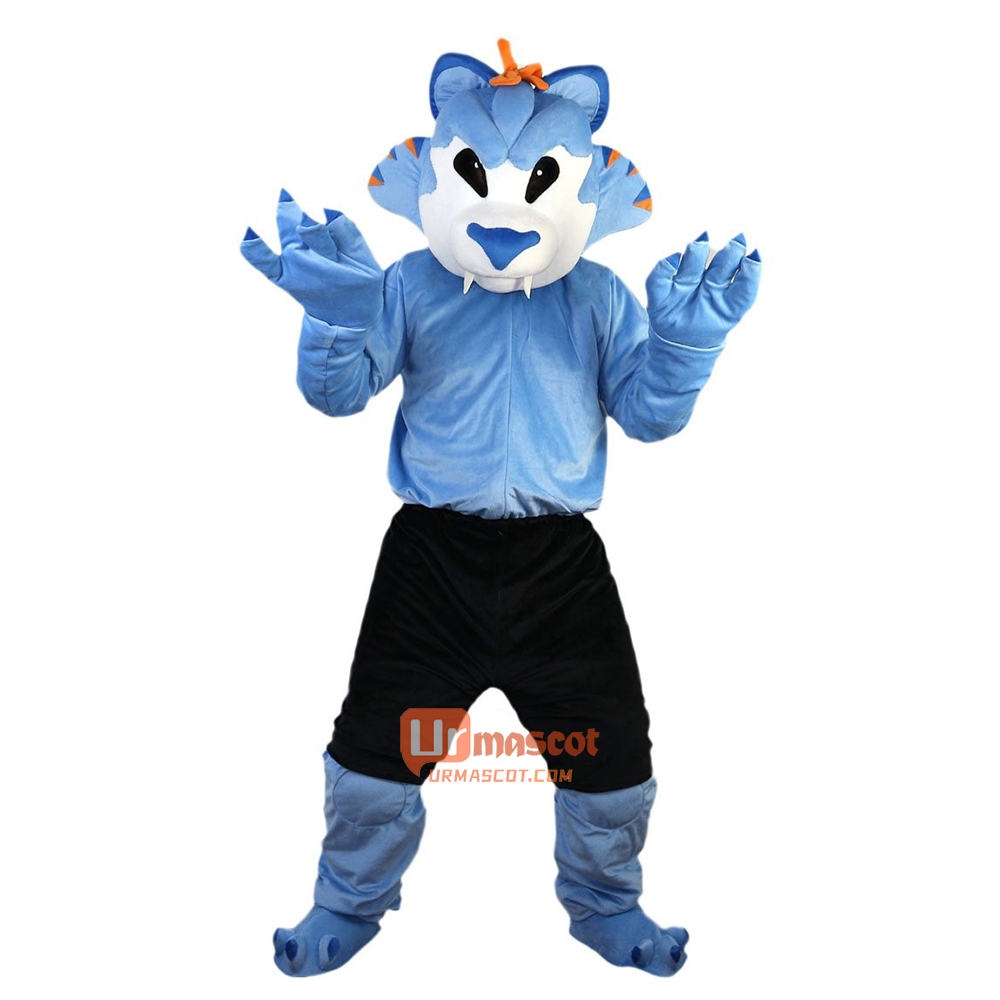 Blue Wolf Cartoon Mascot Costume Plush with Mask