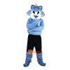 Blue Wolf Cartoon Mascot Costume Plush with Mask