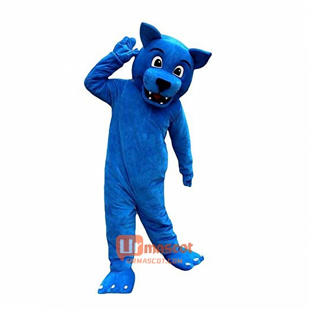 Blue Wolf Leopard Cartoon Mascot Costume Plush with Mask