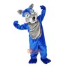 Blue Wolf Wolfish Cartoon Mascot Costume Plush with Mask