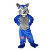 Blue Wolf Wolfish Cartoon Mascot Costume Plush with Mask
