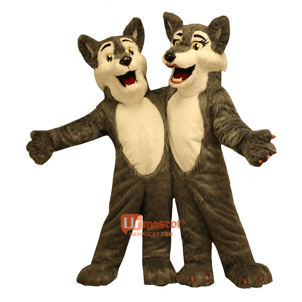 Boy And Girl Wolf Mascot Costume Cosplay Outfits (One Of Them)