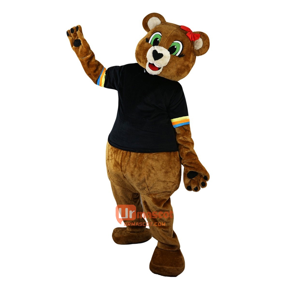 Brown Bear Cartoon Mascot Costume Plush with Mask