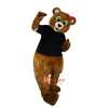 Brown Bear Cartoon Mascot Costume Plush with Mask