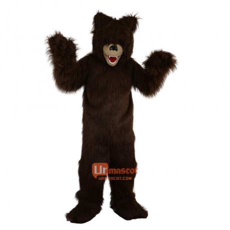 Brown Bear Cartoon Mascot Costume Plush with Mask