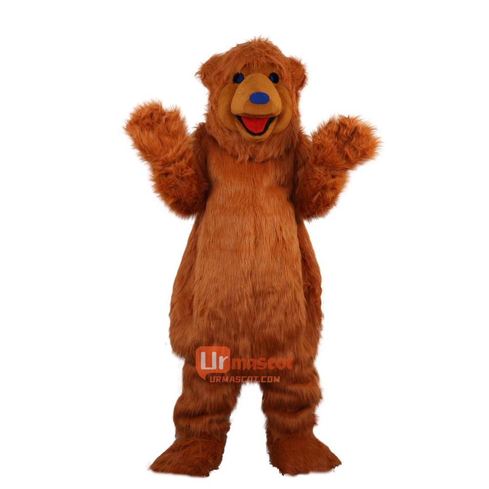 Brown Bear Cartoon Mascot Costume Plush with Mask