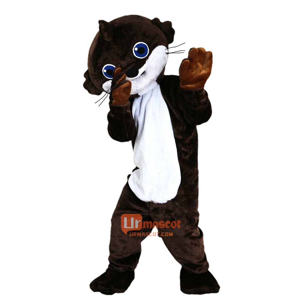 Brown Beaver Cartoon Mascot Costume Plush with Mask