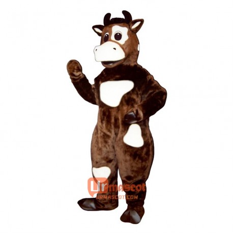 Brown Cow Cartoon Costume Mascot