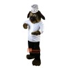 Brown Dog Chef Cook Cartoon Mascot Costume Plush with Mask