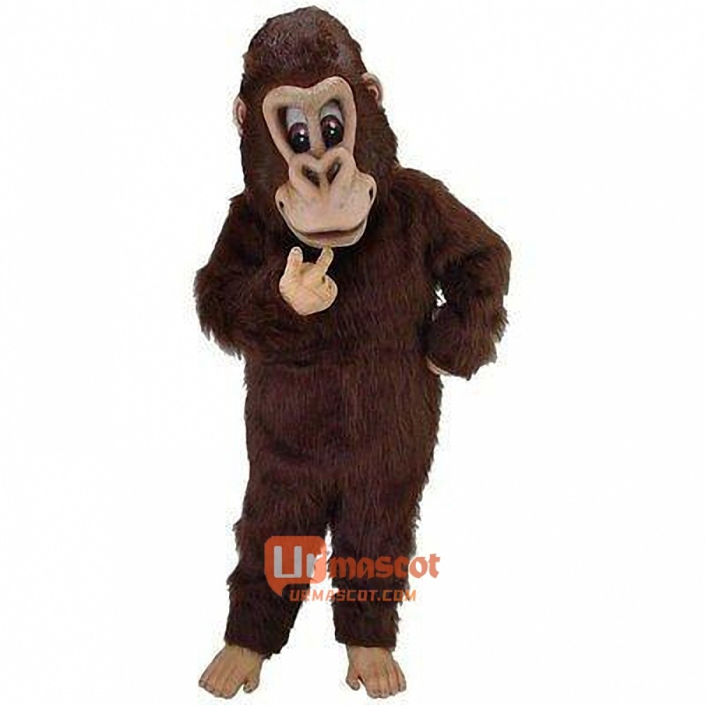 Brown Gorilla Cartoon Mascot Costume