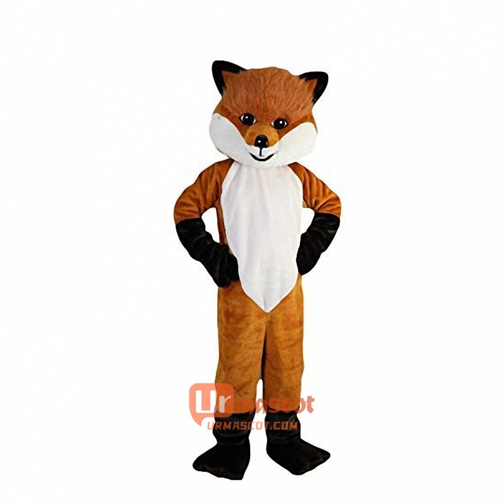 Brown Hairy Fox Cartoon Mascot Costume Plush with Mask