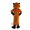 Brown Hairy Fox Cartoon Mascot Costume Plush with Mask
