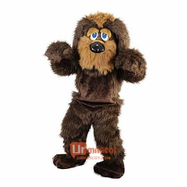 Brown Long Hairy Dog Cartoon Mascot Costume Plush with Mask