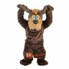 Brown Long Hairy Dog Cartoon Mascot Costume Plush with Mask