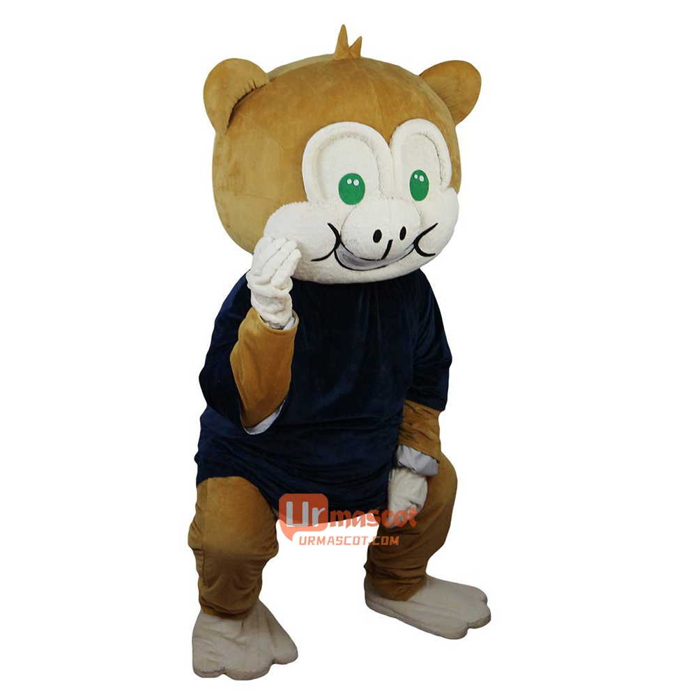 Brown Monkey Cartoon Mascot Costume Plush with Mask