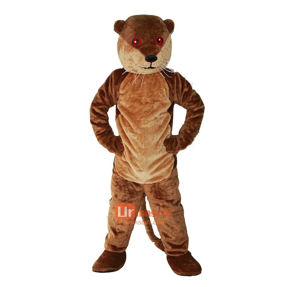 Brown Otter Cartoon Mascot Costume Plush with Mask