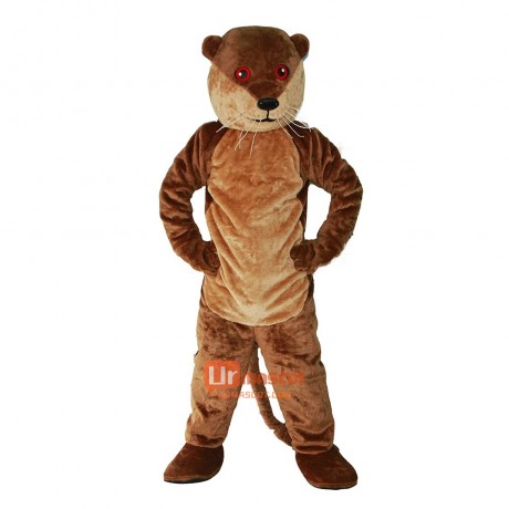 Brown Otter Cartoon Mascot Costume Plush with Mask