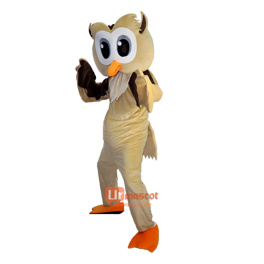 Brown owl Cartoon Mascot Costume Plush with Mask