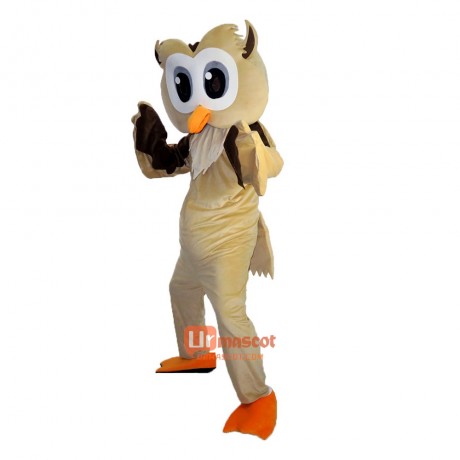 Brown owl Cartoon Mascot Costume Plush with Mask
